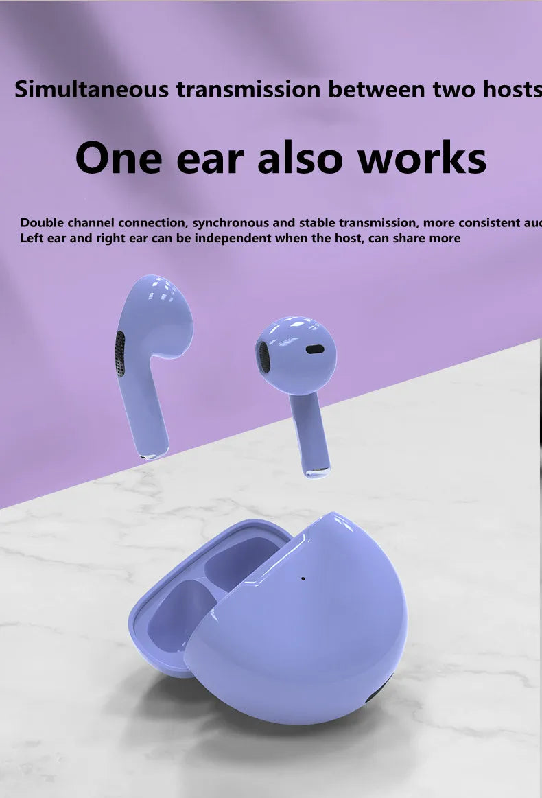 Air Pro 6 TWS Wireless Bluetooth Earbuds w/ Microphone