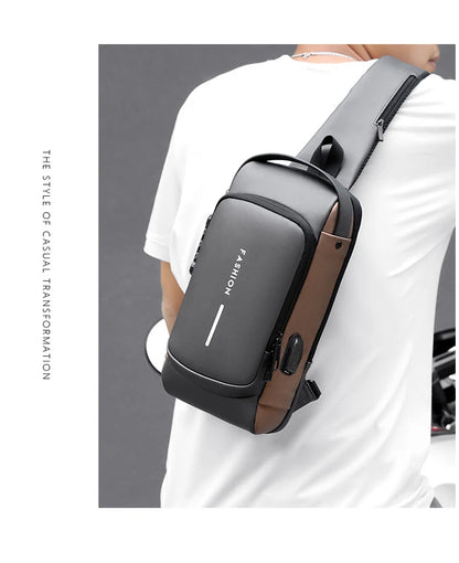 Men's USB Shoulder Bag