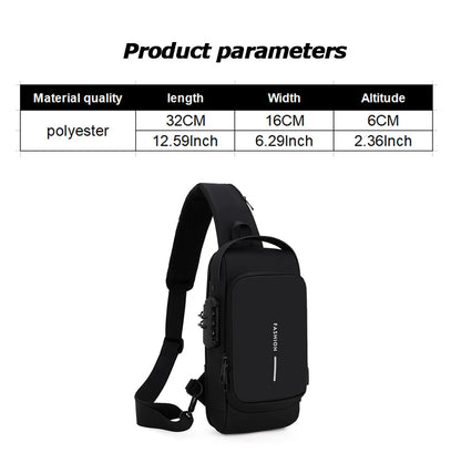 Men's USB Shoulder Bag