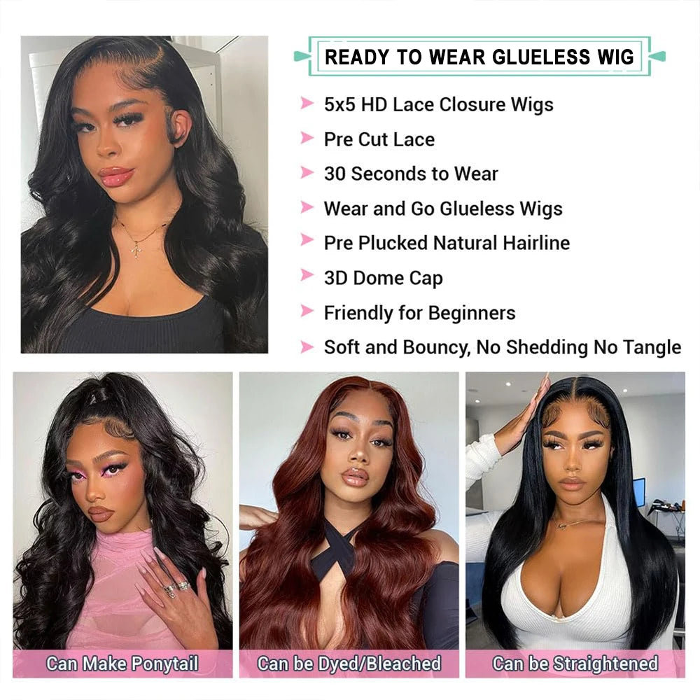 Body Wave Glueless Pre Cut Lace Wig