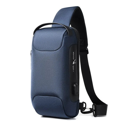 Men's Usb Crossbody Waterproof Shoulder Bag