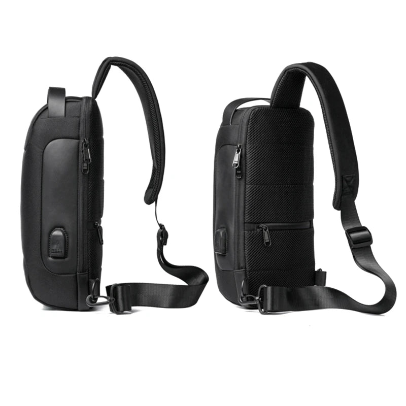 Men's Usb Crossbody Waterproof Shoulder Bag