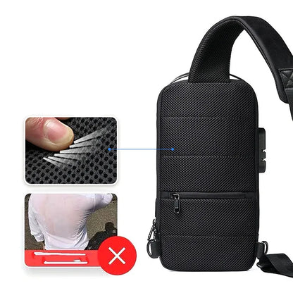 Men's Usb Crossbody Waterproof Shoulder Bag