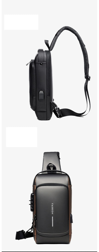 Men's USB Shoulder Bag