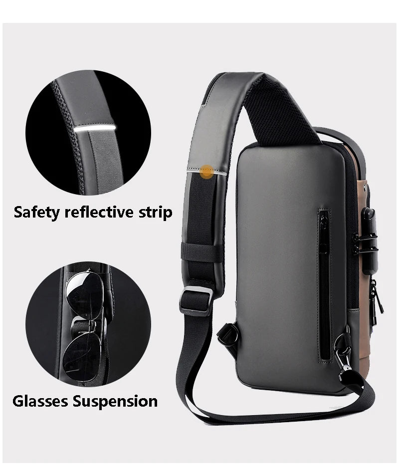 Men's USB Shoulder Bag