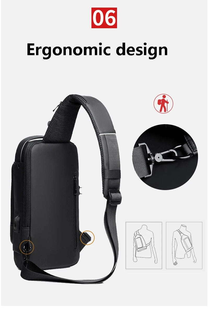 Men's USB Shoulder Bag