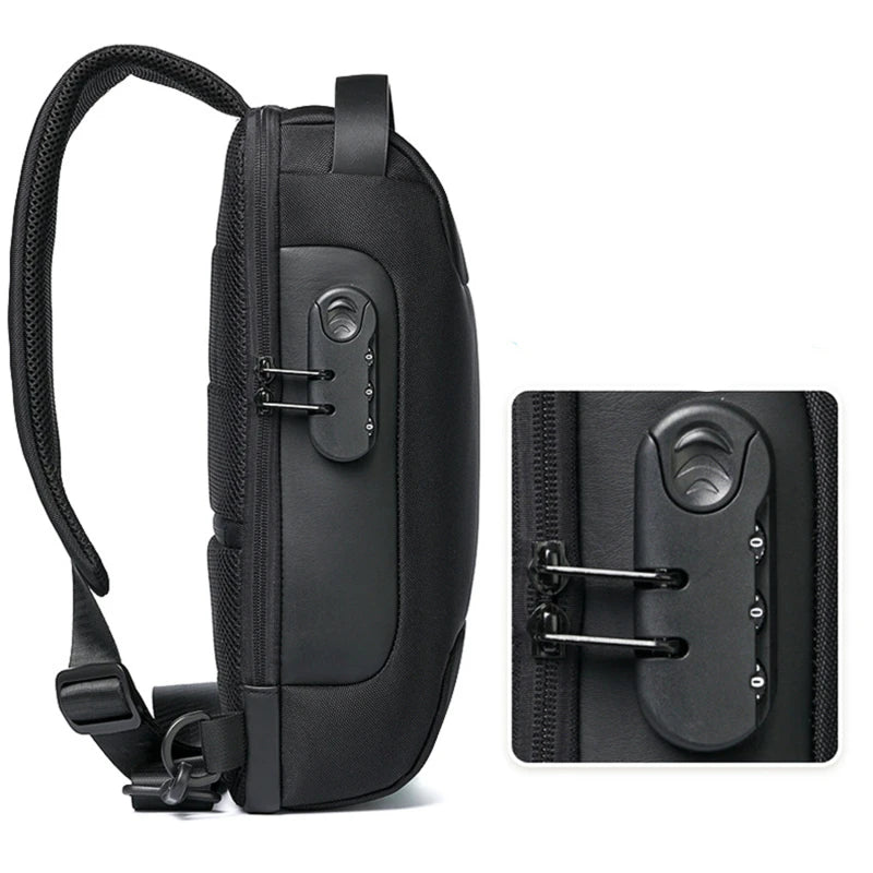 Men's Usb Crossbody Waterproof Shoulder Bag